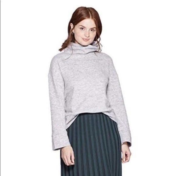 a new day Tops - NWT Gray Fleece Funnel Neck